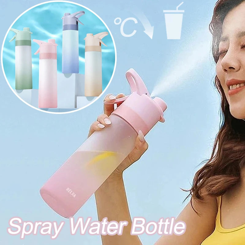 Spray Water Bottle Portable Outdoor Sport Water Bottle for Girls Gym Fitness Drinking Drinkware Hiking Riding Water Bottle