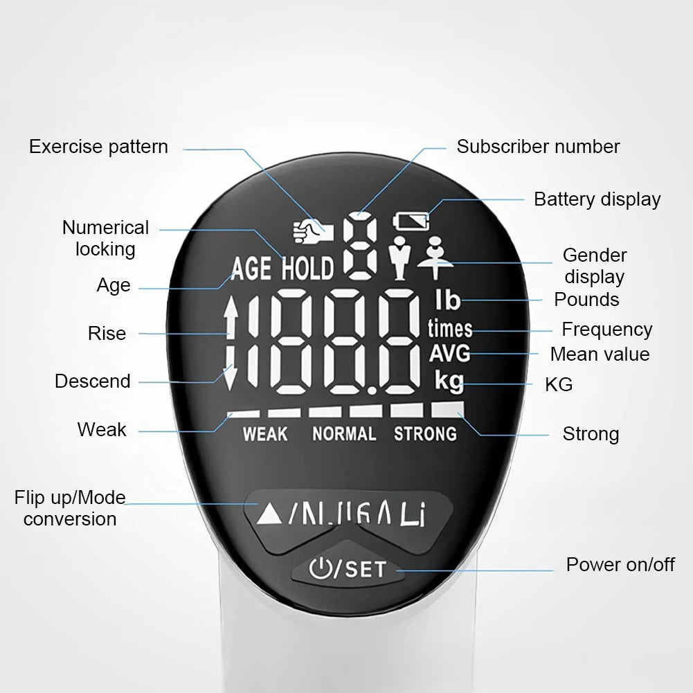 DynoGrip Elite.Digital Electronic Hand Grip Power.Strength Trainer Tester. Hand Dynamometer Professional.