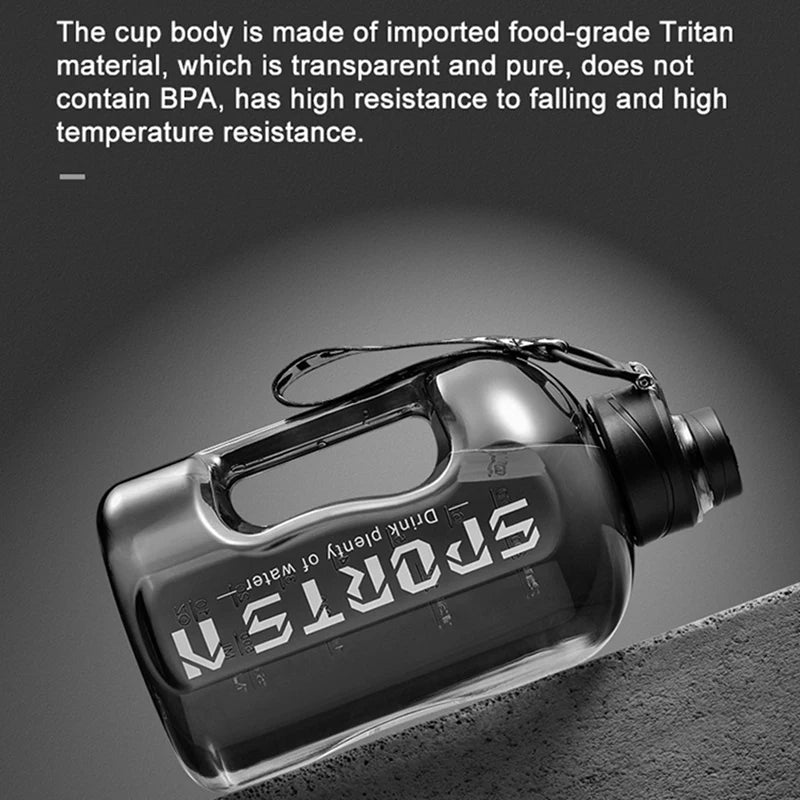  Insulated Water Bottles with Straw Gym Traveling Hiking Camping Hot Water Bottle for Men Women Leakproof Fitness Bottle 2.7l/1.7l