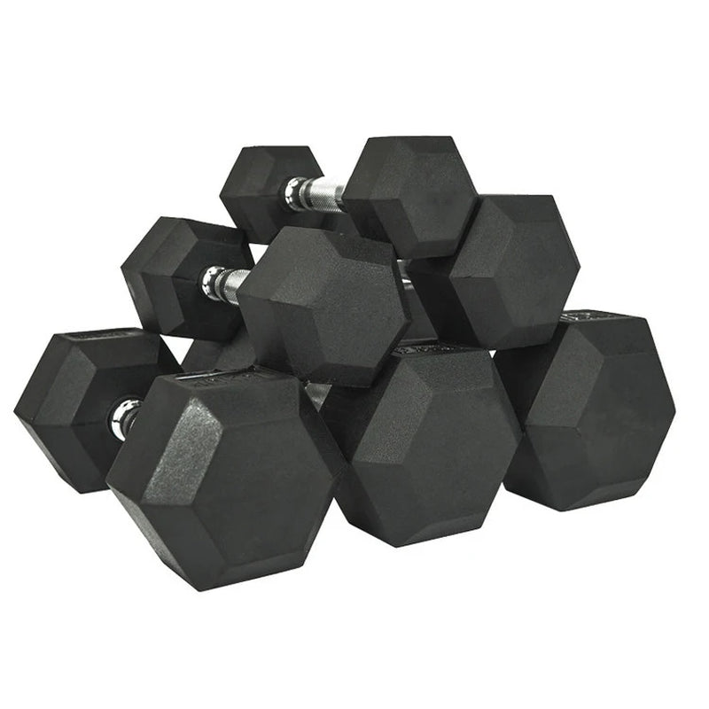 High Quality Hexagonal Rubber Coated Dumbell 5Lb/2.5Kg Increasing Gym Fitness Equipment Dumbells Hex Dumbbell Set