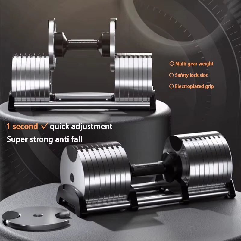 Electroplated Dumbbells. Adjustable Internal Rotation, Professional Gym Fitness Dumbbells
