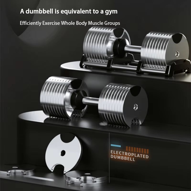 Electroplated Dumbbells. Adjustable Internal Rotation, Professional Gym Fitness Dumbbells
