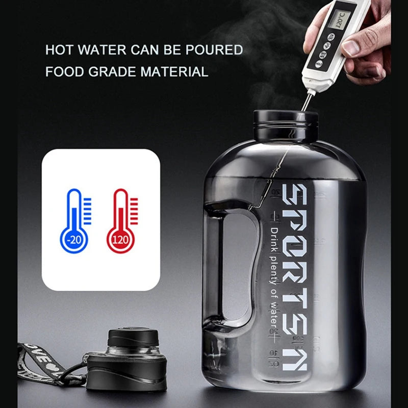  Insulated Water Bottles with Straw Gym Traveling Hiking Camping Hot Water Bottle for Men Women Leakproof Fitness Bottle 2.7l/1.7l