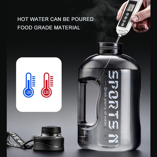  Insulated Water Bottles with Straw Gym Traveling Hiking Camping Hot Water Bottle for Men Women Leakproof Fitness Bottle 2.7l/1.7l