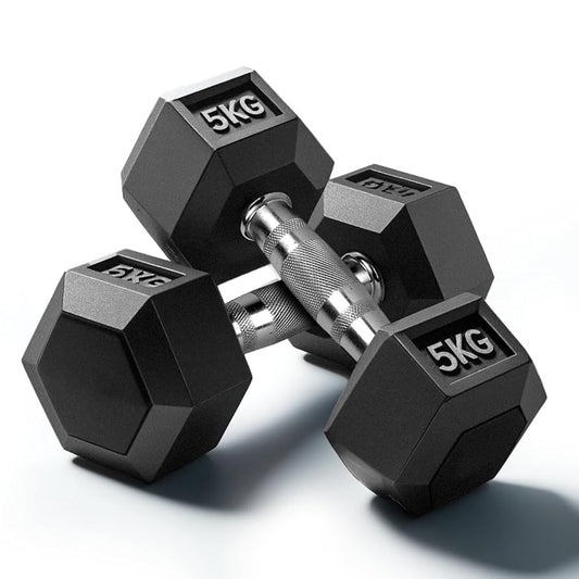 Hexagonal Rubber Coated Dumbell 5Lb/2.5Kg Increasing Gym Fitness Equipment Dumbells Hex Dumbbell Set